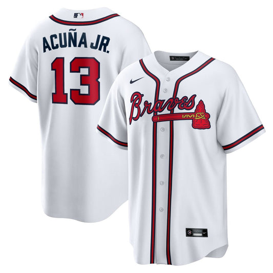 Atlanta Braves Ronald Acuna Jr. Nike Home Replica Player Name Jersey - White MLB Team Jersey Baseball Fan Apparel