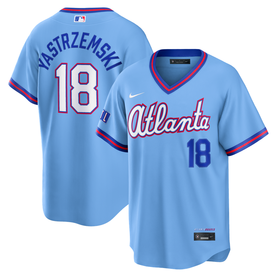 Atlanta Braves Mike Yastrzemski Nike 2026 City Connect Stadium Jersey - Powder Blue MLB Team Jersey Baseball Fan Apparel