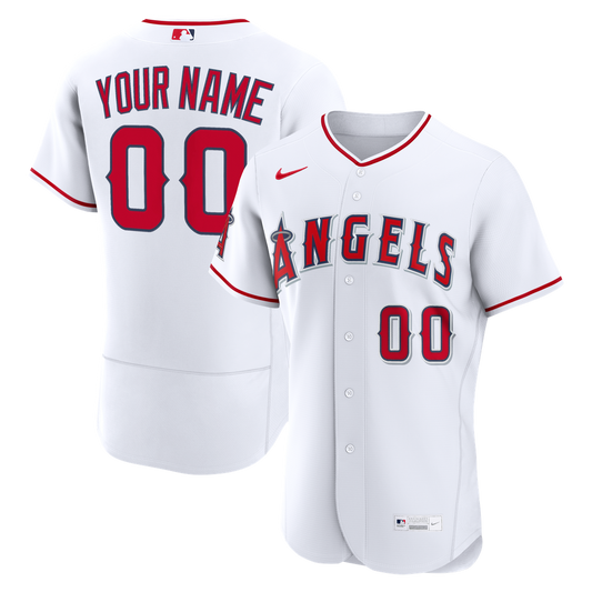 Los Angeles Angels Nike Home Authentic Custom Jersey - White MLB Team Jersey Baseball Fan Apparel