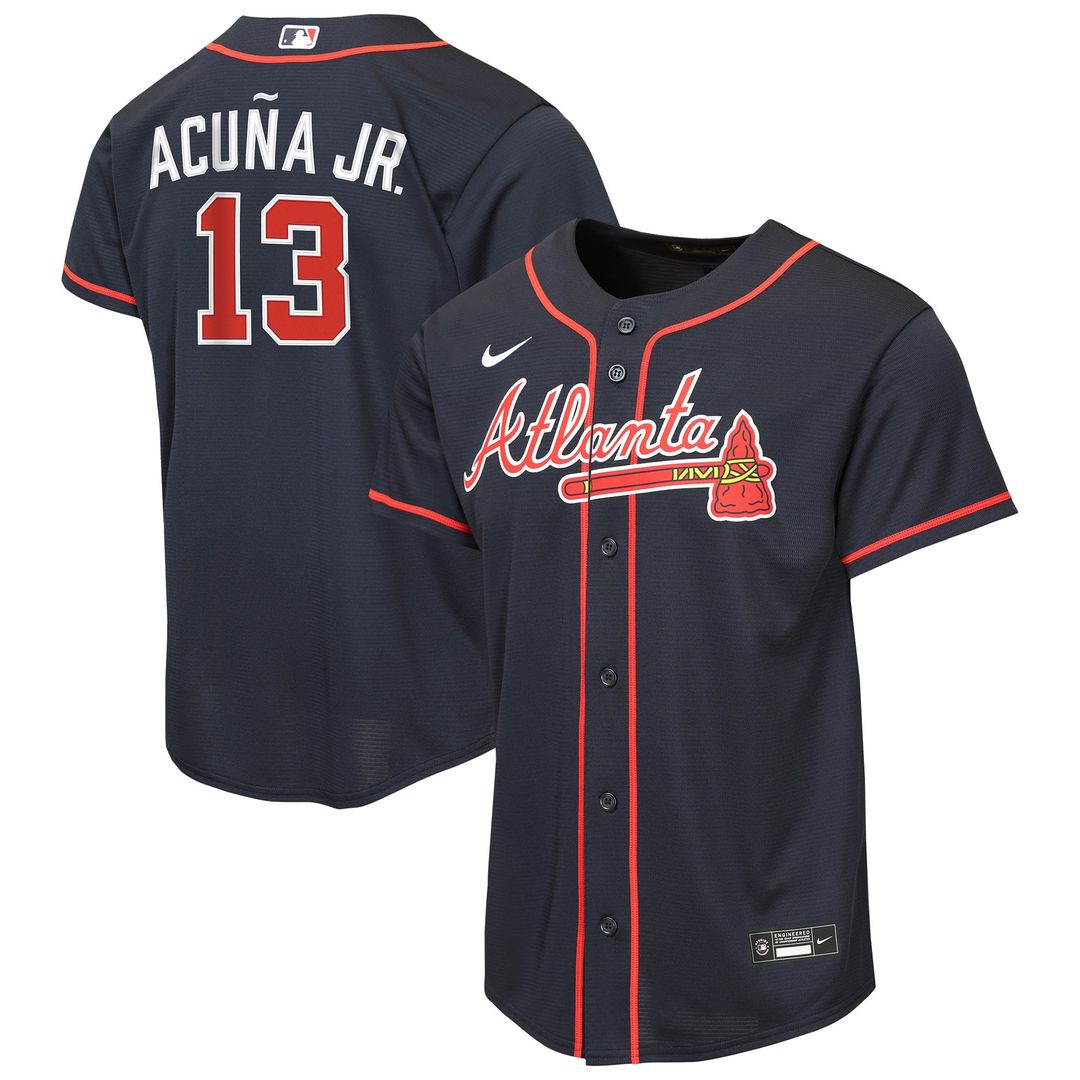 Atlanta Braves Ronald Acuña Jr. Nike Youth Road Replica Jersey - Gray MLB Team Jersey Baseball Fan Apparel