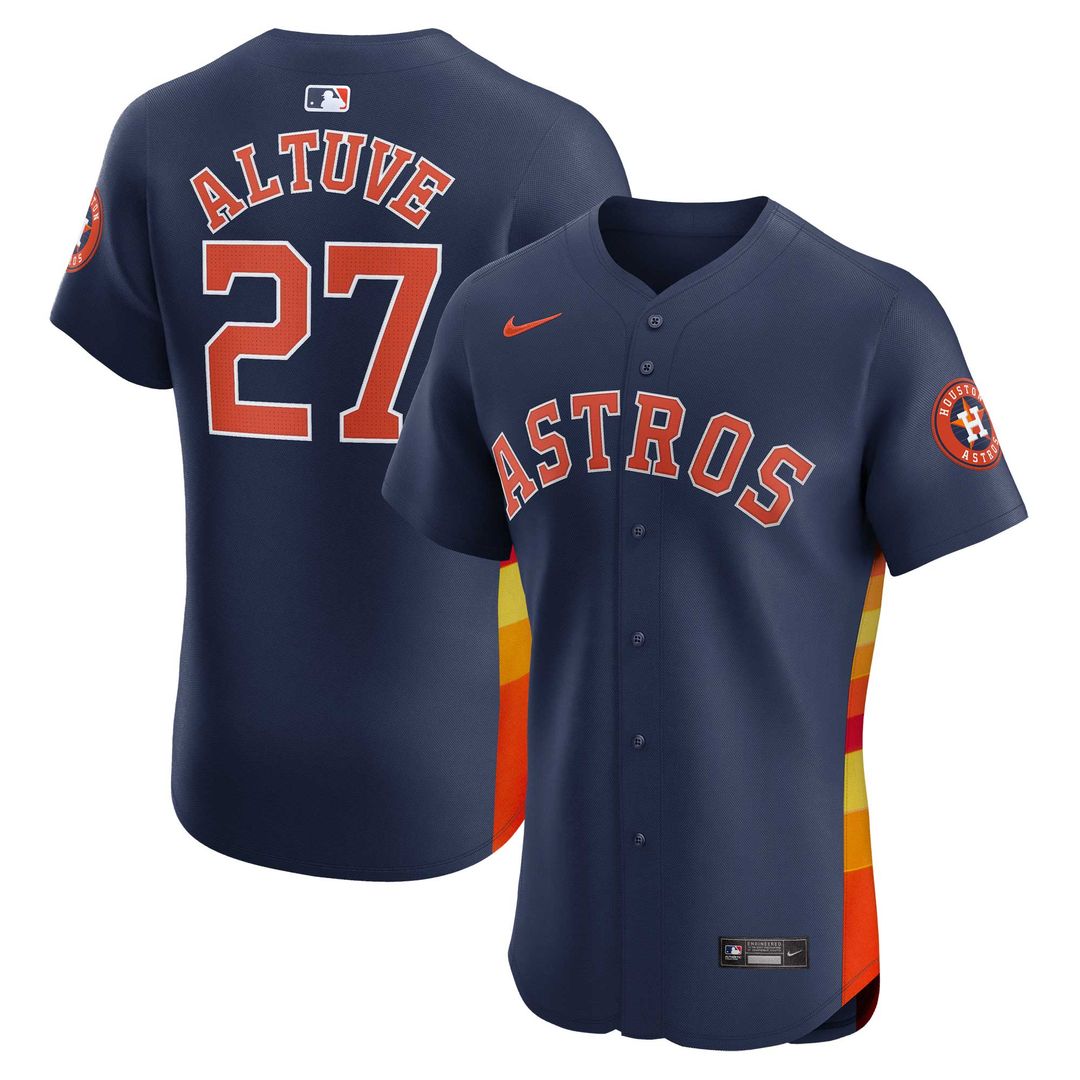 Houston Astros Jose Altuve Nike Alternate Elite Player Jersey - Navy MLB Team Jersey Baseball Fan Apparel