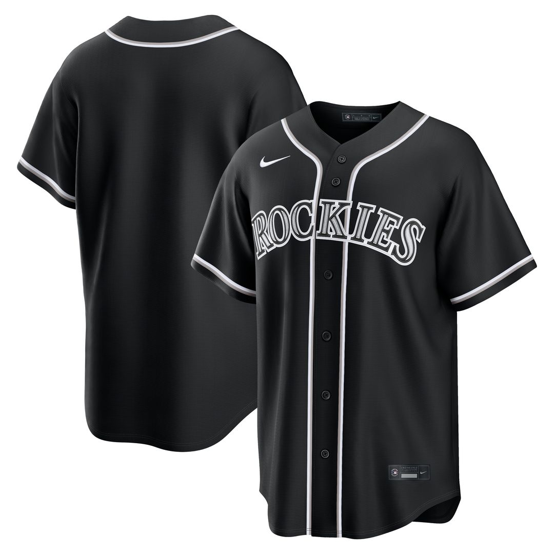 Colorado Rockies Nike Fashion Replica Black Out Jersey MLB Team Jersey Baseball Fan Apparel