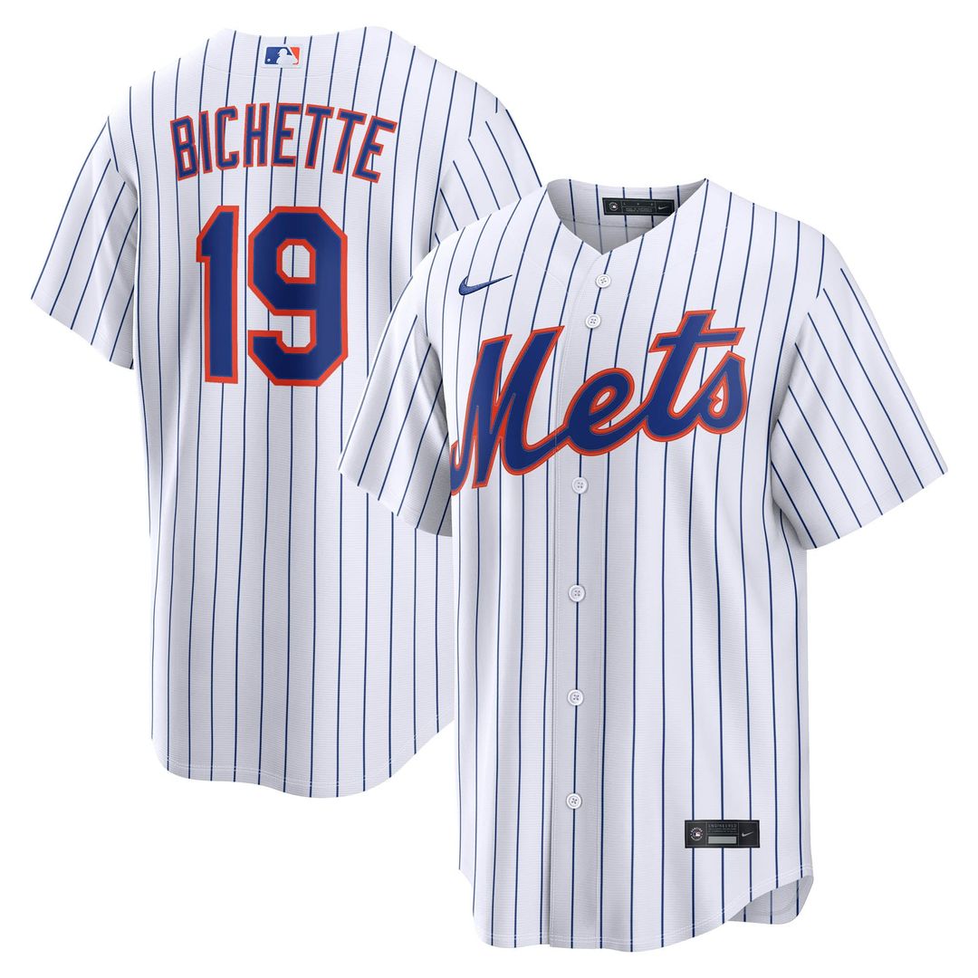 New York Mets Bo Bichette Nike Home Replica Jersey - White MLB Team Jersey Baseball Fan Apparel