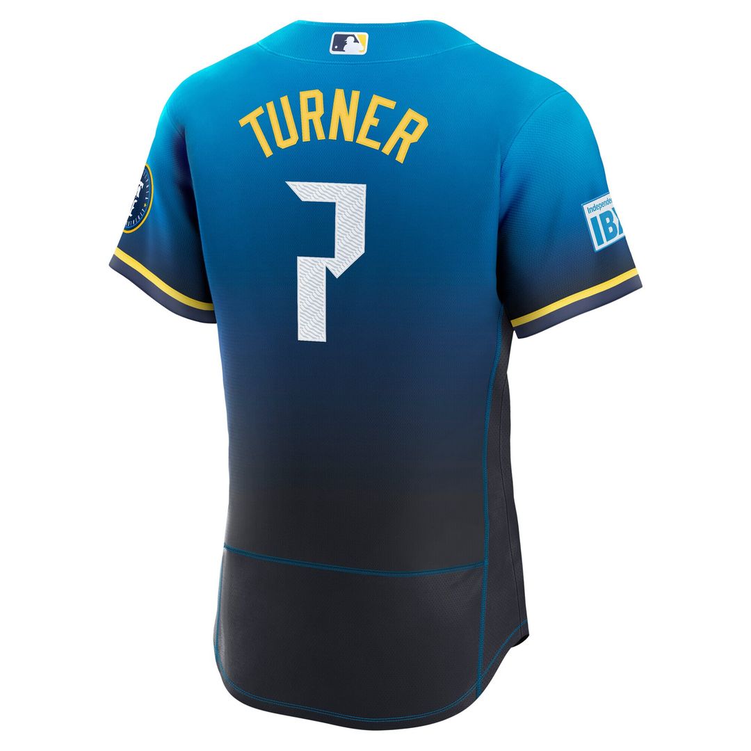 Philadelphia Phillies Trea Turner Nike City Connect Authentic Sponsor Patch Jersey - Navy MLB Team Jersey Baseball Fan Apparel