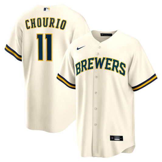Milwaukee Brewers Jackson Chourio Nike Home Replica Jersey - Cream MLB Team Jersey Baseball Fan Apparel