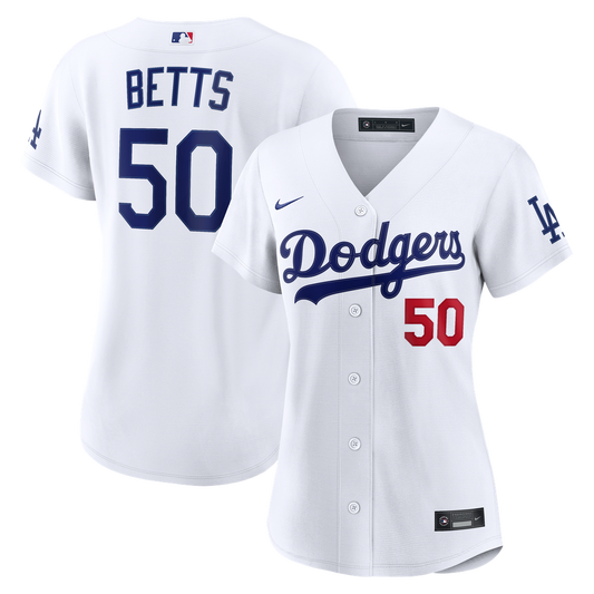 Los Angeles Dodgers Mookie Betts Nike Women's Home Stadium Jersey - White MLB Team Jersey Baseball Fan Apparel