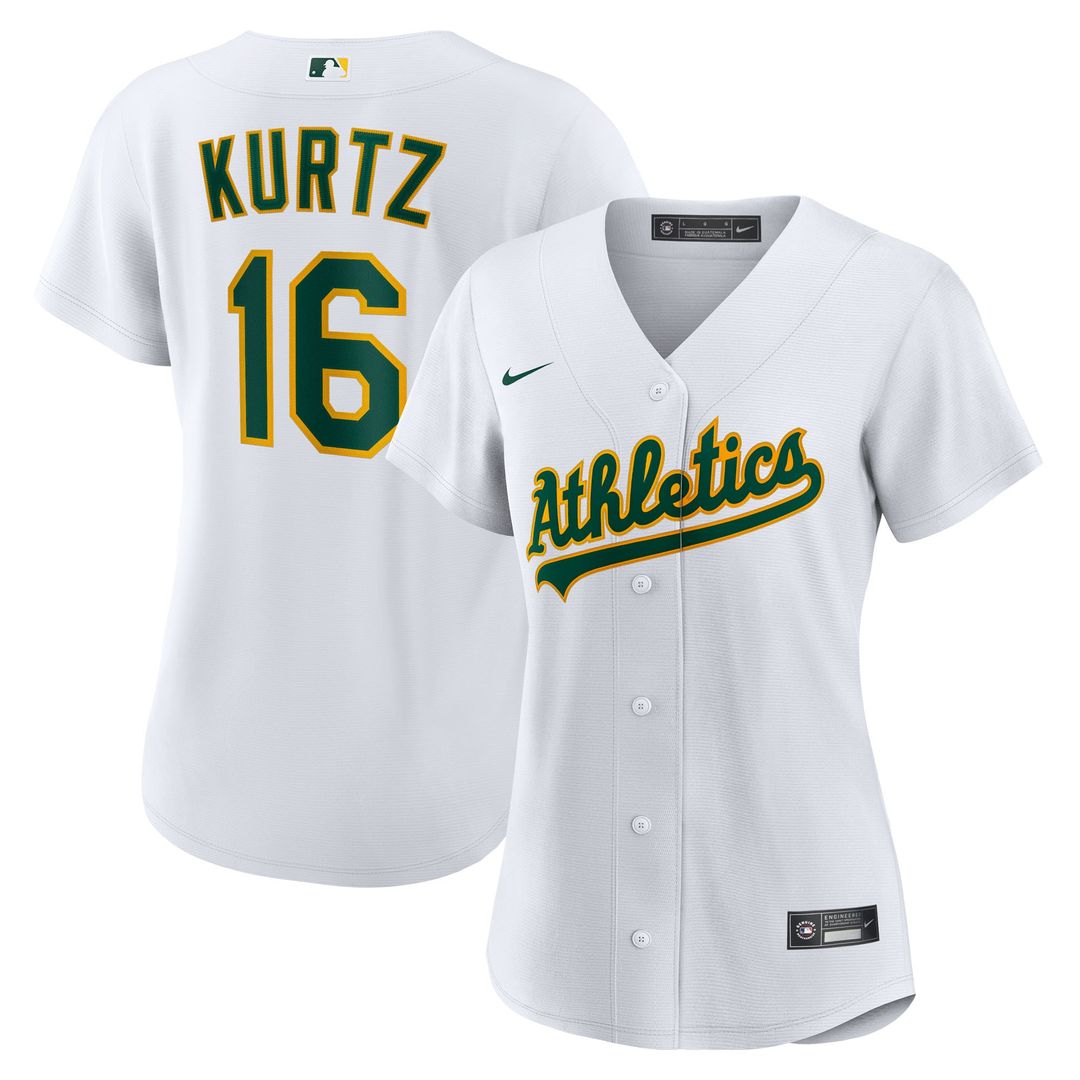 Athletics Nick Kurtz Nike Women's Home Replica Player Jersey - White MLB Team Jersey Baseball Fan Apparel