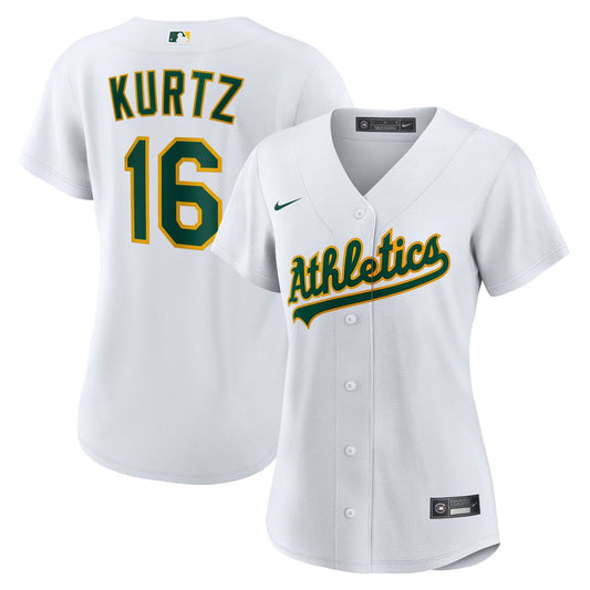 Athletics Nick Kurtz Nike Women's Home Replica Player Jersey - White MLB Team Jersey Baseball Fan Apparel