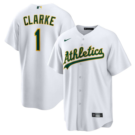 Athletics Denzel Clarke Nike Home Replica Jersey - White MLB Team Jersey Baseball Fan Apparel