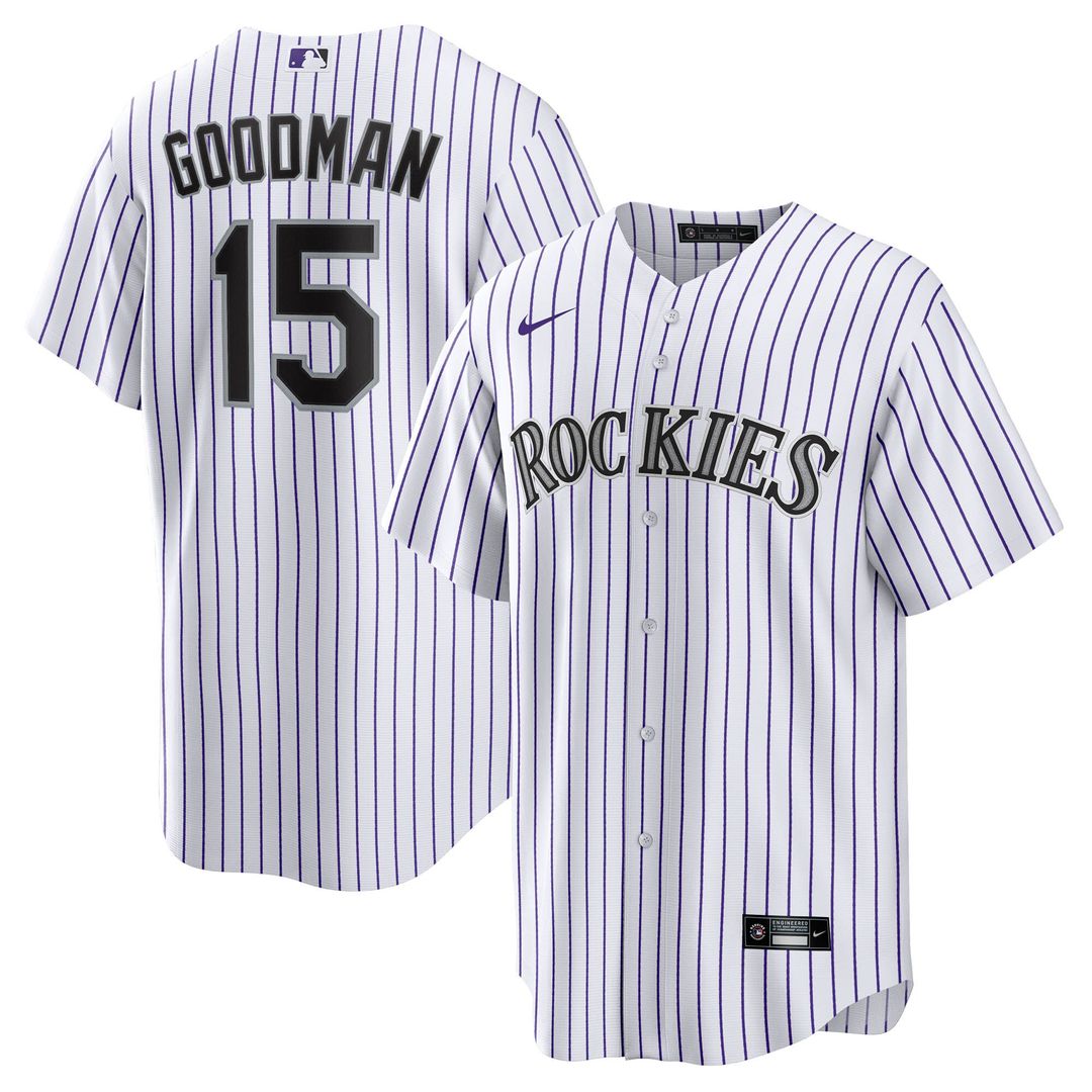 Colorado Rockies Hunter Goodman Nike Home Replica Jersey - White MLB Team Jersey Baseball Fan Apparel