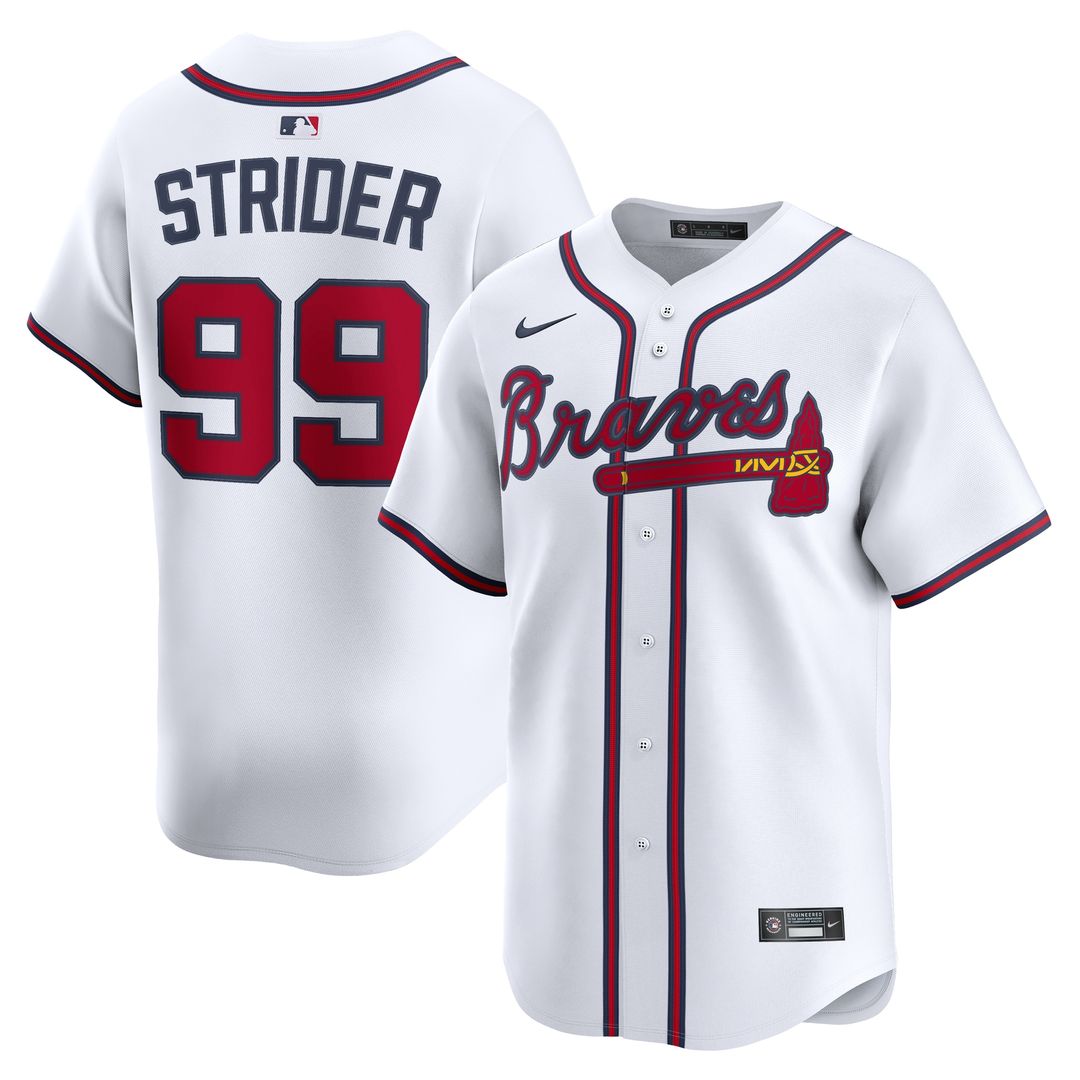 Atlanta Braves Spencer Strider Nike Home Limited Player Jersey - White MLB Team Jersey Baseball Fan Apparel