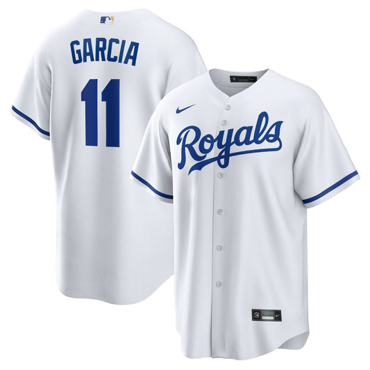 Kansas City Royals Maikel Garcia Nike Home Replica Jersey - White MLB Team Jersey Baseball Fan Apparel