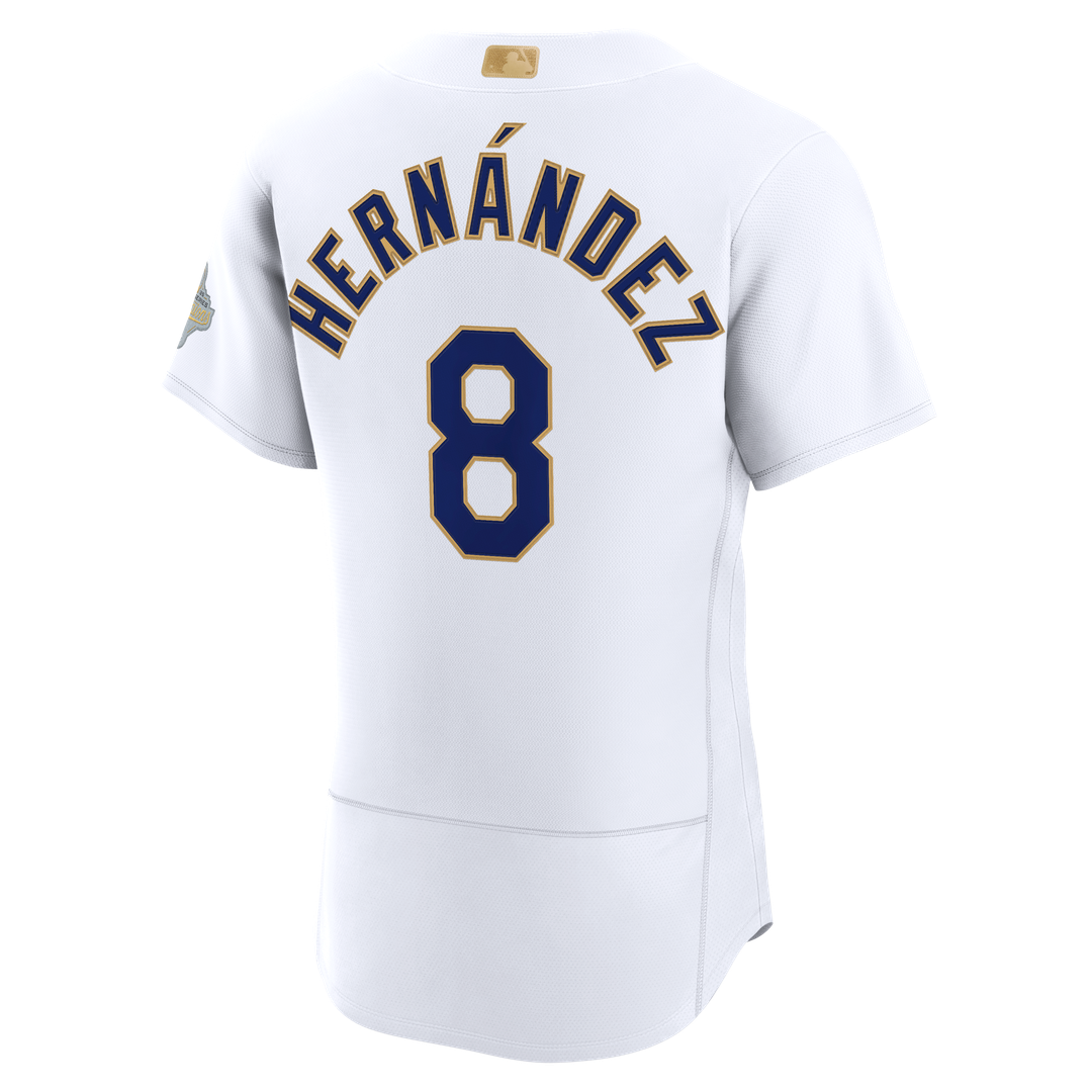 Los Angeles Dodgers Enrique Hernández Nike 2026 Gold Collection Authentic Jersey - White MLB Team Jersey Baseball Fan Apparel