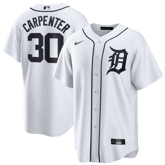 Detroit Tigers Kerry Carpenter Nike Home Replica Jersey - White MLB Team Jersey Baseball Fan Apparel