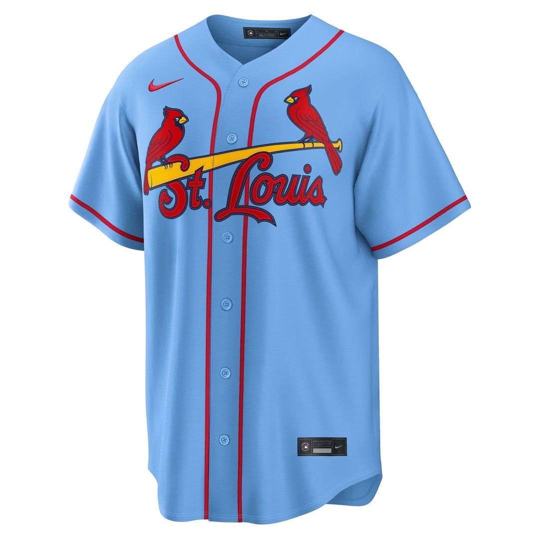 St. Louis Cardinals Masyn Winn Nike Alternate Replica Jersey - Light Blue MLB Team Jersey Baseball Fan Apparel