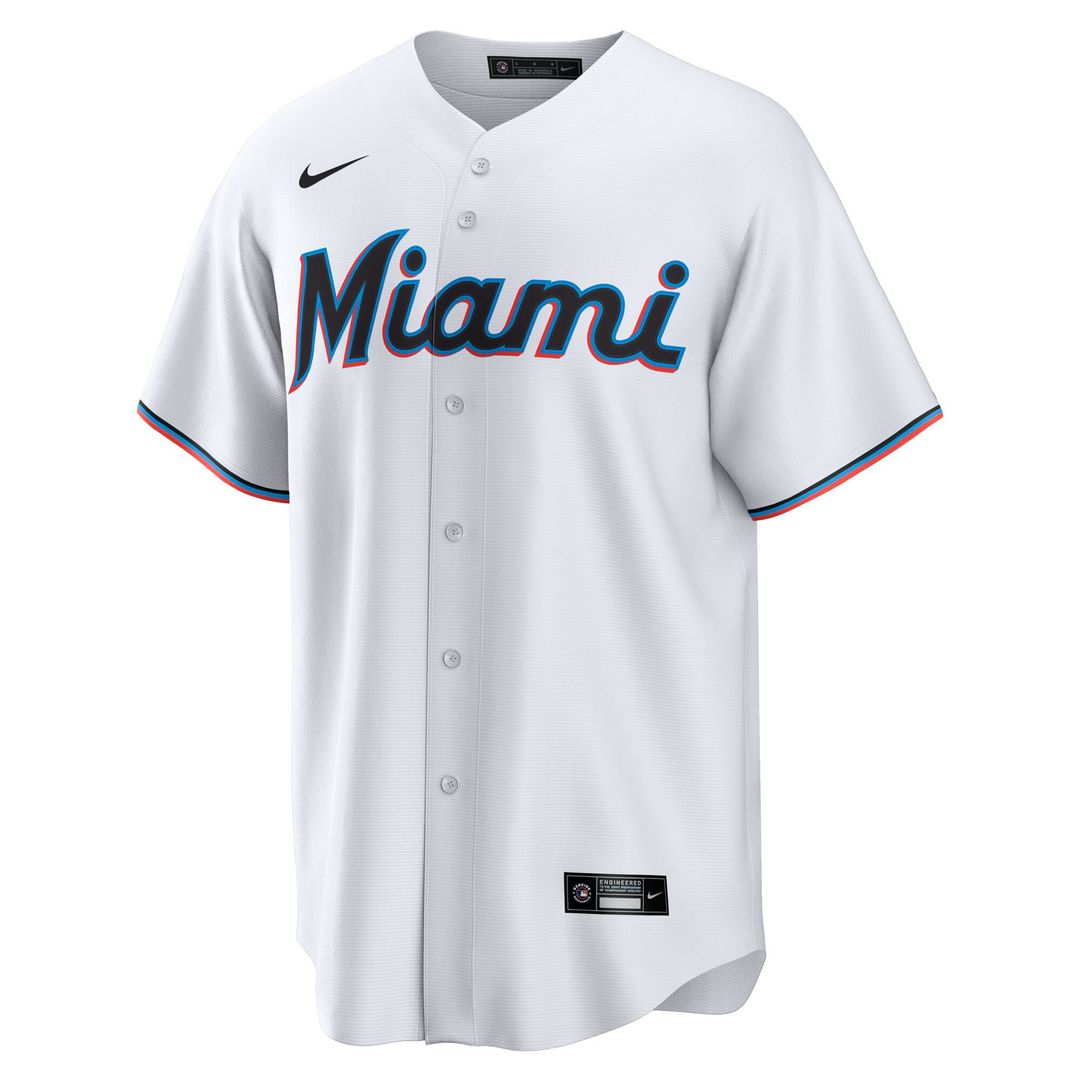 Miami Marlins Liam Hicks Nike Home Replica Jersey - White MLB Team Jersey Baseball Fan Apparel