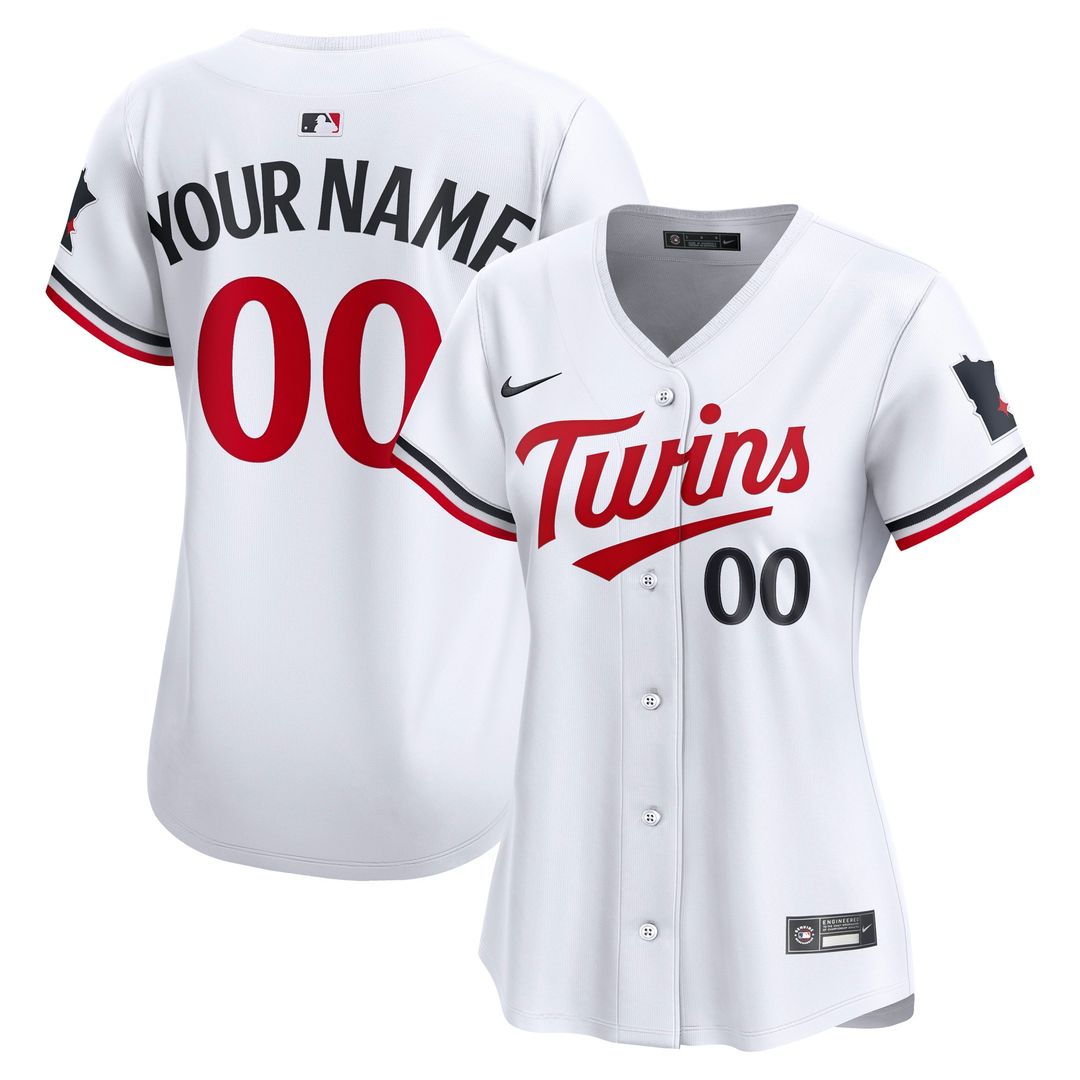 Minnesota Twins Nike Women's Home Limited Custom Jersey - White MLB Team Jersey Baseball Fan Apparel