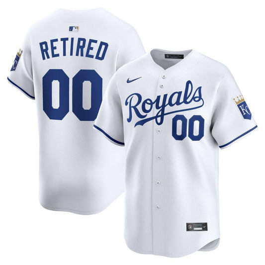 Kansas City Royals Nike Home Limited Pick - A - Player Retired Roster Jersey - White MLB Team Jersey Baseball Fan Apparel