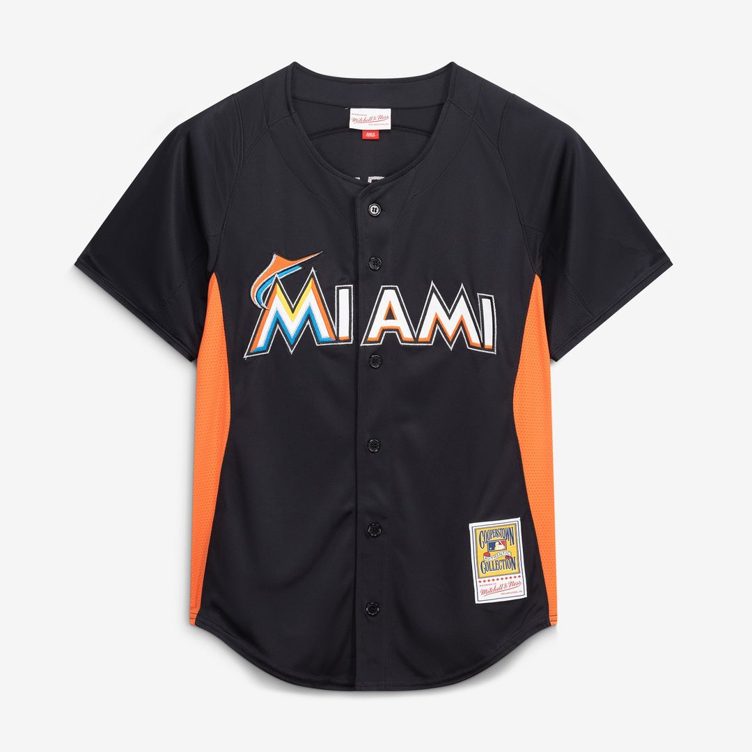 Miami Marlins Jose Fernandez Mitchell & Ness Authentic Batting Practice Jersey - Black MLB Team Jersey Baseball Fan Apparel