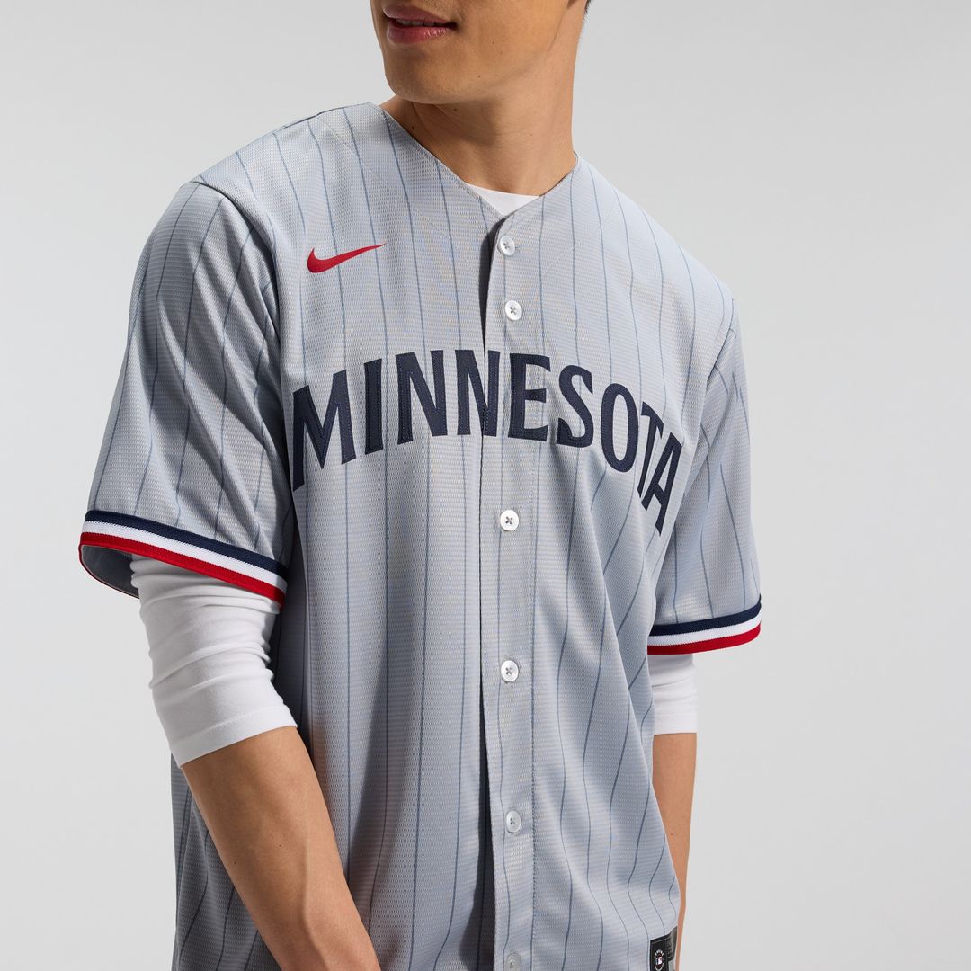 Minnesota Twins Nike Road Replica Team Jersey - Gray MLB Team Jersey Baseball Fan Apparel