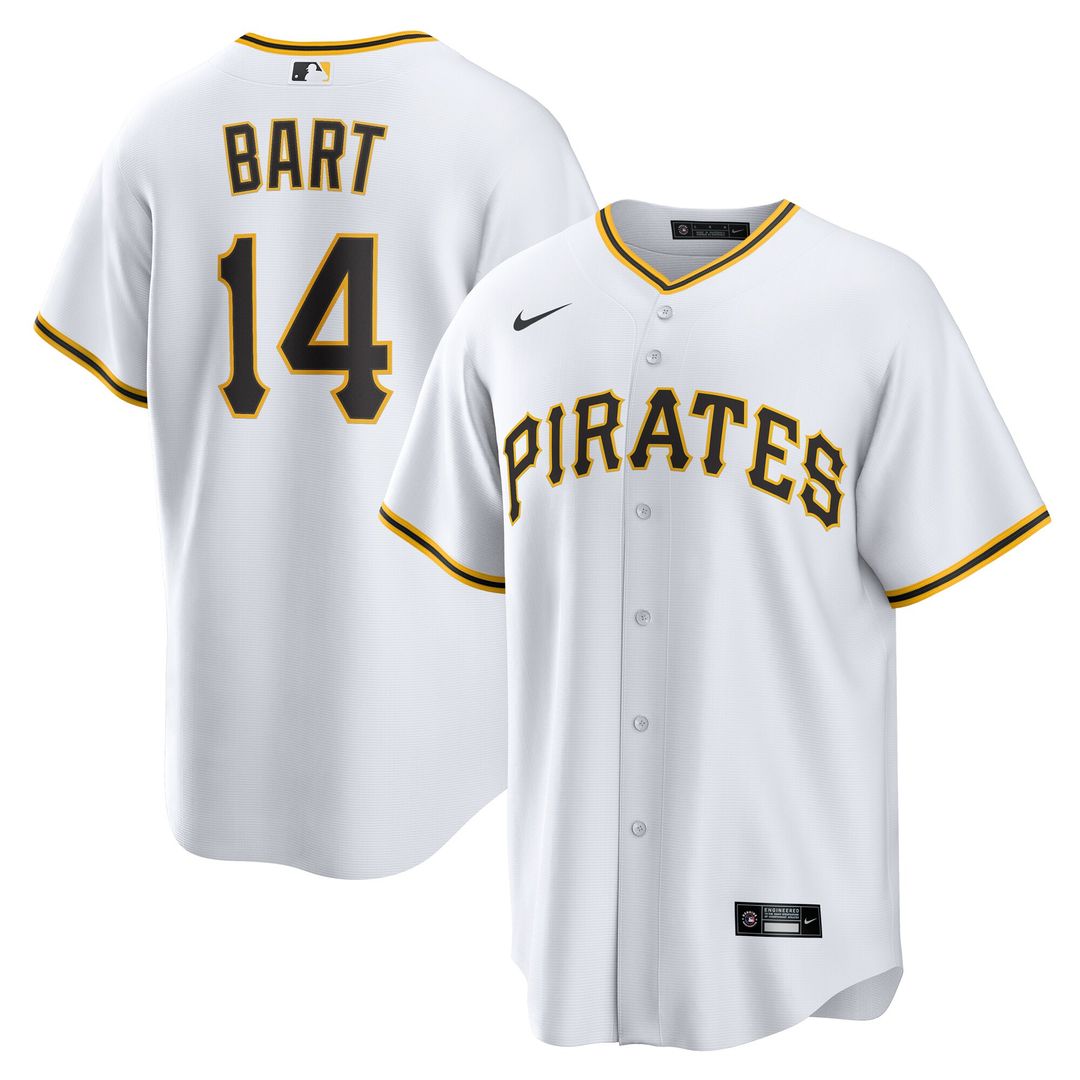 Pittsburgh Pirates Joey Bart Nike Home Replica Jersey - White MLB Team Jersey Baseball Fan Apparel