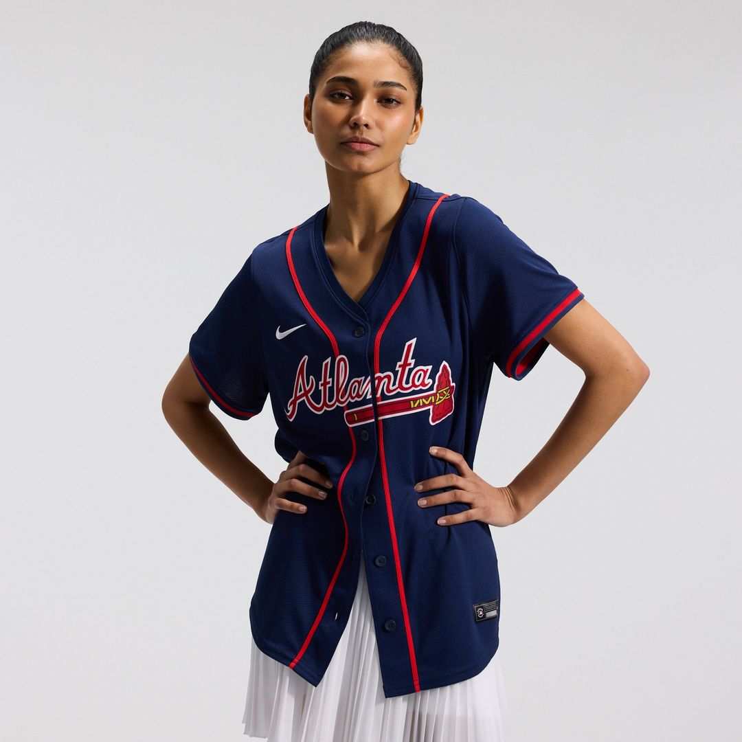 Atlanta Braves Ronald Acuña Jr. Nike Women's Alternate Limited Player Jersey - Navy MLB Team Jersey Baseball Fan Apparel