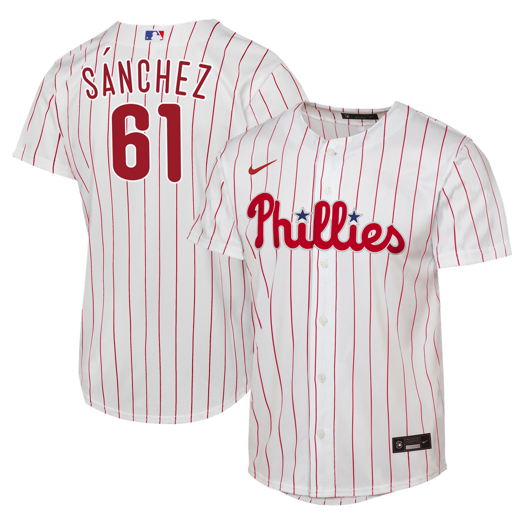 Philadelphia Phillies Cristopher Sánchez Nike Youth Home Replica Jersey - White MLB Team Jersey Baseball Fan Apparel