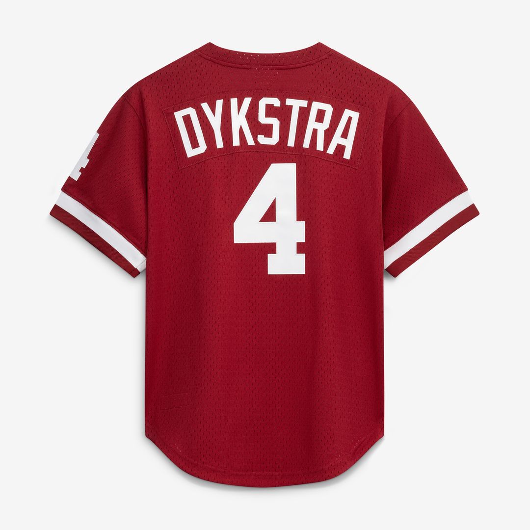 Philadelphia Phillies Lenny Dykstra Mitchell & Ness Authentic Batting Practice Jersey - Scarlet MLB Team Jersey Baseball Fan Apparel