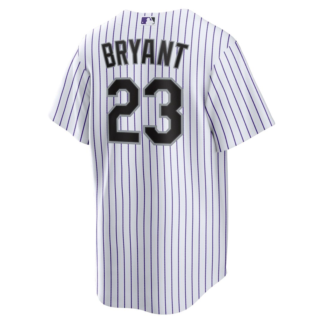 Colorado Rockies Kris Bryant Nike Replica Player Jersey - White/Purple MLB Team Jersey Baseball Fan Apparel