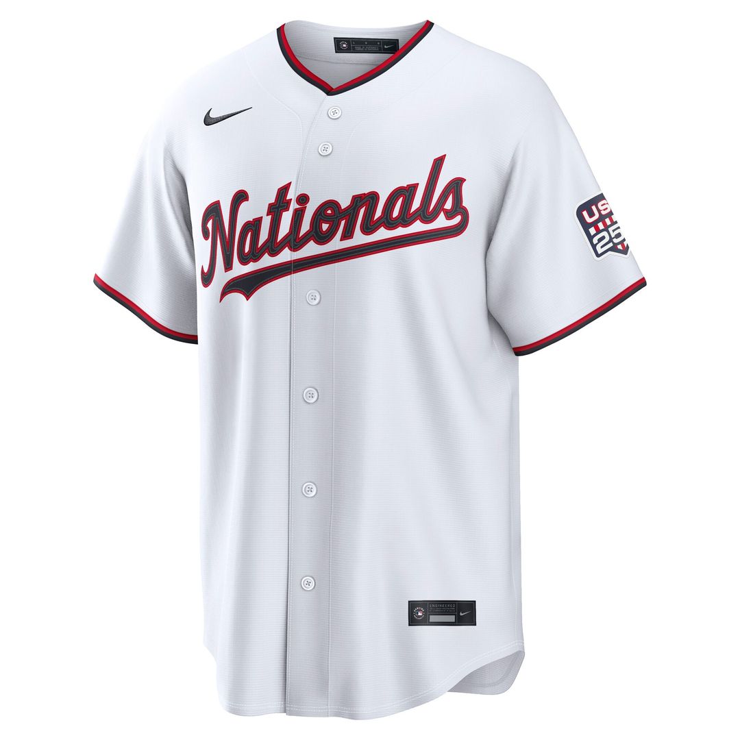 Washington Nationals James Wood Nike USA 250 Fourth of July Home Stadium Jersey - White MLB Team Jersey Baseball Fan Apparel