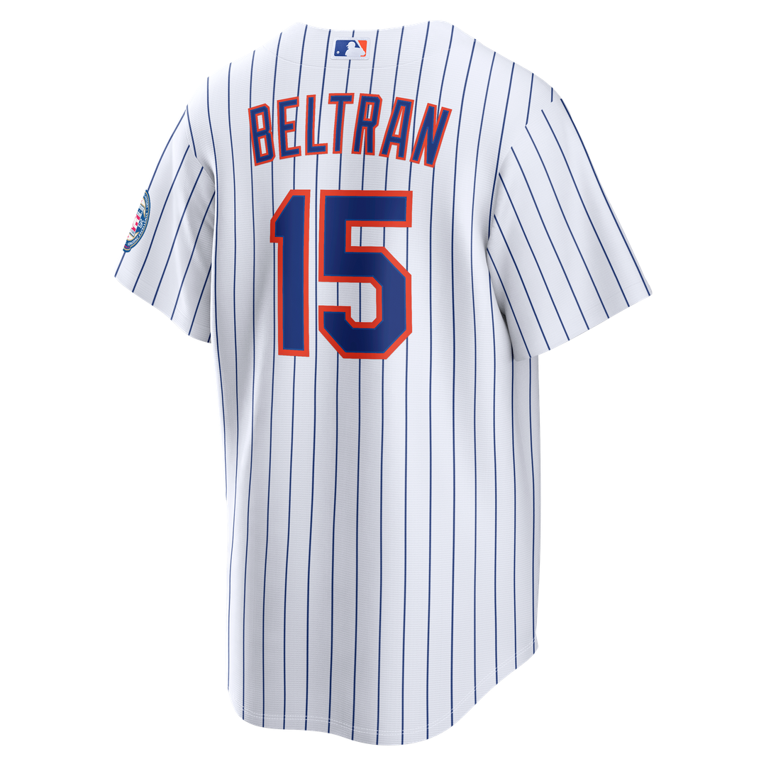 New York Mets Carlos Beltran Nike Home Replica 2026 Hall of Fame Patch Jersey - White MLB Team Jersey Baseball Fan Apparel