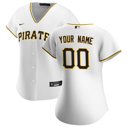 Pittsburgh Pirates Nike Women's Home Replica Custom Jersey - White MLB Team Jersey Baseball Fan Apparel