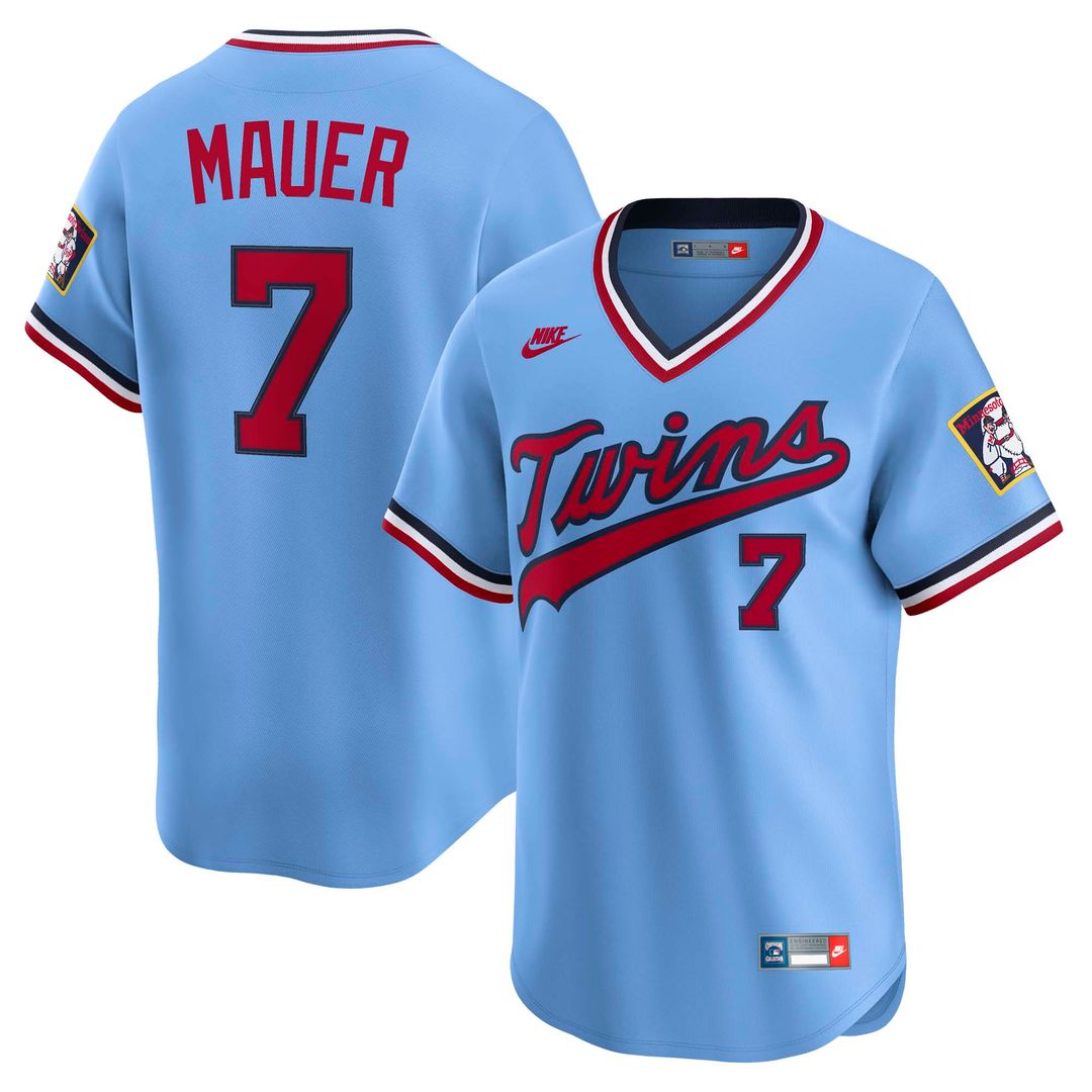 Minnesota Twins Joe Mauer Nike Throwback Cooperstown Limited Jersey - Light Blue MLB Team Jersey Baseball Fan Apparel