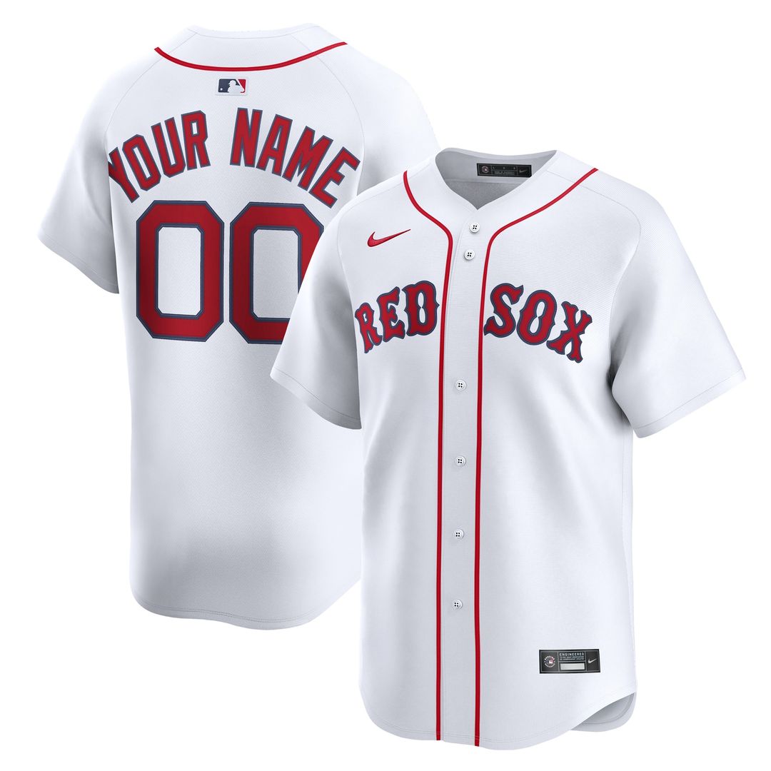Boston Red Sox Nike Home Limited Custom Jersey - White MLB Team Jersey Baseball Fan Apparel