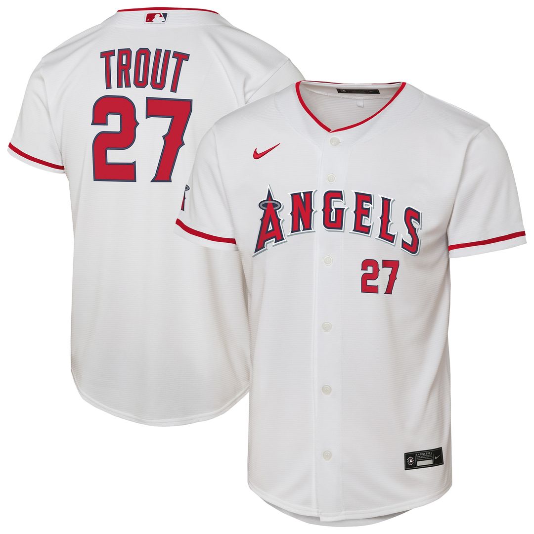 Los Angeles Angels Mike Trout Nike Youth Home Stadium Player Jersey - White MLB Team Jersey Baseball Fan Apparel