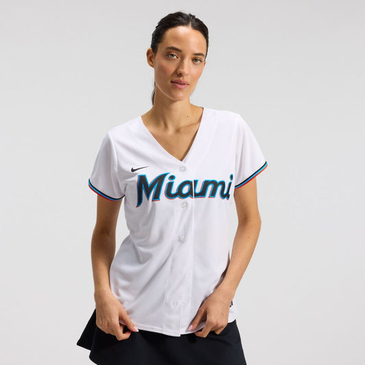 Miami Marlins Nike Women's Replica Team Jersey - White MLB Team Jersey Baseball Fan Apparel