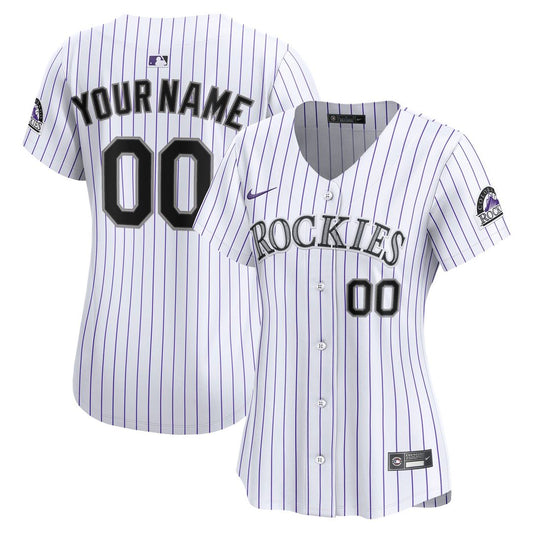 Colorado Rockies Nike Women's Home Limited Custom Jersey - White MLB Team Jersey Baseball Fan Apparel