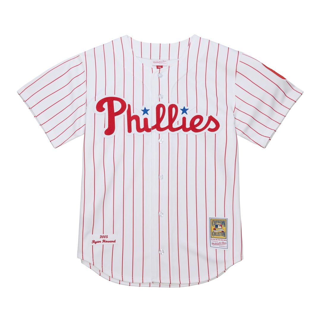 Philadelphia Phillies Ryan Howard Mitchell & Ness Cooperstown Authentic Jersey - White MLB Team Jersey Baseball Fan Apparel