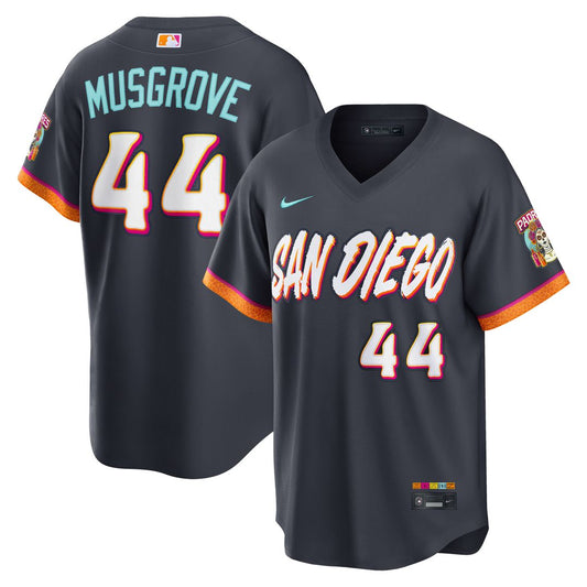 San Diego Padres Joe Musgrove Nike 2026 City Connect Stadium Jersey - Obsidian MLB Team Jersey Baseball Fan Apparel