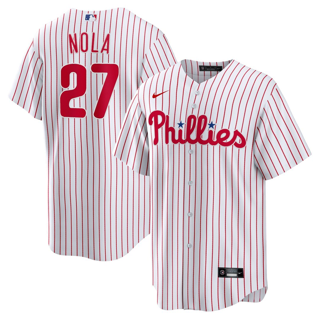 Philadelphia Phillies Aaron Nola Nike Home Replica Player Name Jersey - White MLB Team Jersey Baseball Fan Apparel