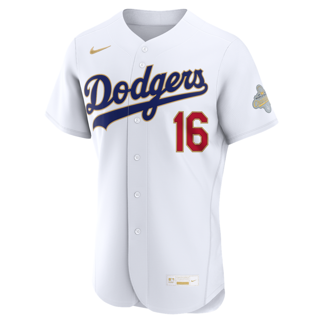 Los Angeles Dodgers Will Smith Nike 2026 Gold Collection Authentic Jersey - White MLB Team Jersey Baseball Fan Apparel