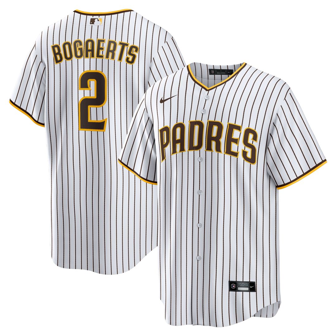San Diego Padres Xander Bogaerts Nike Home Official Replica Player Jersey - White/Brown MLB Team Jersey Baseball Fan Apparel