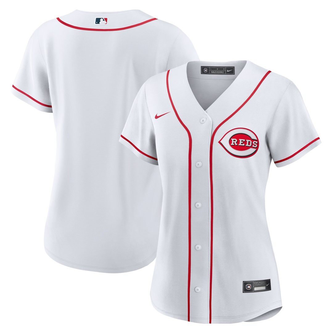 Cincinnati Reds Nike Women's Home Replica Team Jersey - White MLB Team Jersey Baseball Fan Apparel