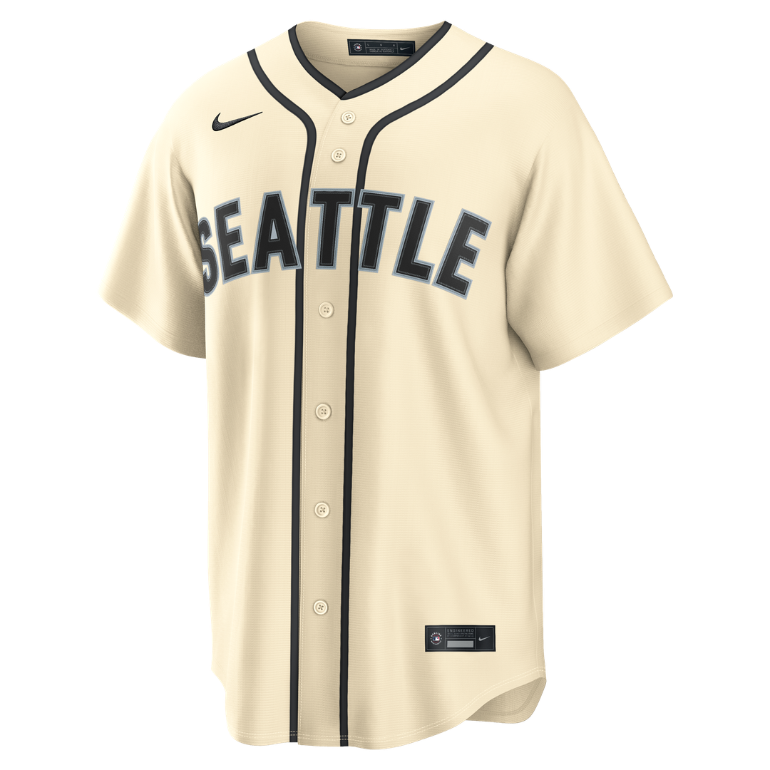 Seattle Mariners Cal Raleigh Nike Alternate Replica Jersey - Cream MLB Team Jersey Baseball Fan Apparel