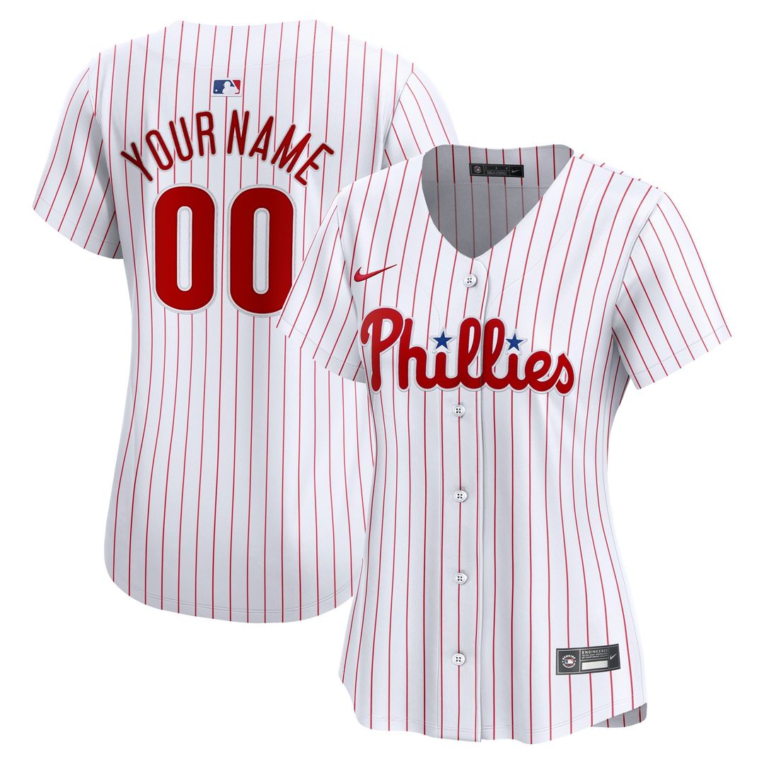 Philadelphia Phillies Nike Women's Home Limited Custom Jersey - White MLB Team Jersey Baseball Fan Apparel