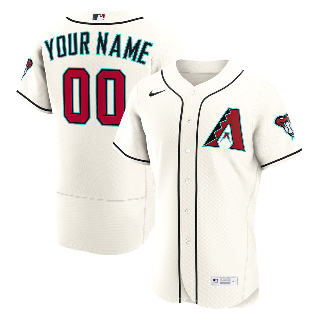 Arizona Diamondbacks Nike Home Authentic Custom Jersey - Cream MLB Team Jersey Baseball Fan Apparel
