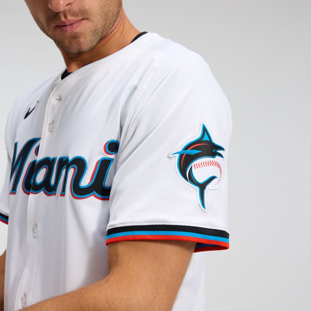 Miami Marlins Nike Home Elite Jersey - White MLB Team Jersey Baseball Fan Apparel