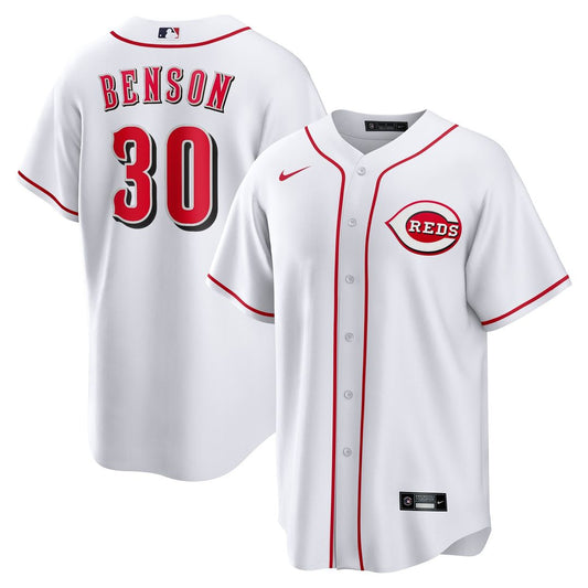 Cincinnati Reds Will Benson Nike Home Replica Jersey - White MLB Team Jersey Baseball Fan Apparel