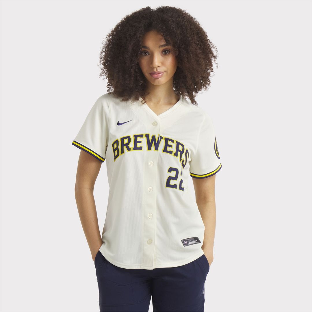 Milwaukee Brewers Christian Yelich Nike Women's Home Limited Player Jersey - Cream MLB Team Jersey Baseball Fan Apparel