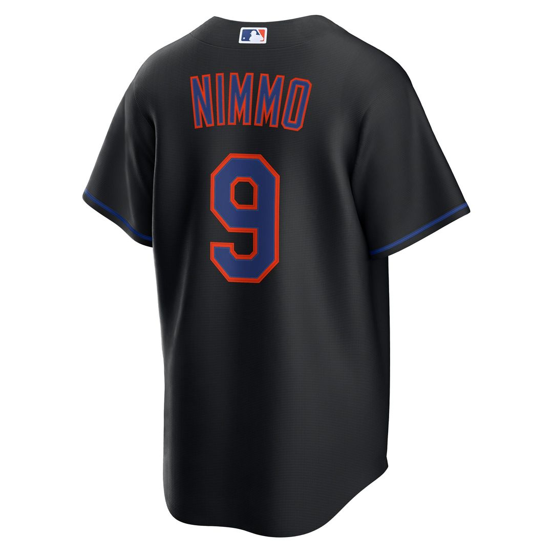 New York Mets Brandon Nimmo Nike Alternate Replica Jersey - Black MLB Team Jersey Baseball Fan Apparel